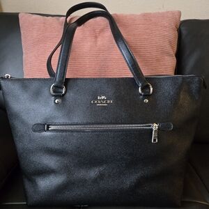 Coach Black Leather Tote Bag